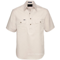 Men shirt half  placket pure cotton drill  farmer workshirts